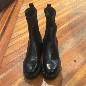 Black Leather Ankle Boots